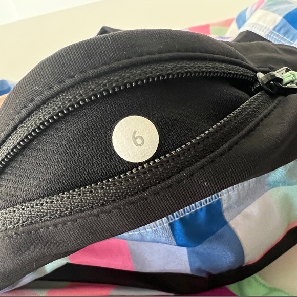 lululemon | Speed Short | blue + green + pink plaid print | size 6 - Picture 4 of 4